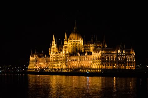 Hungarian Parliament Building View during Night · Free Stock Photo