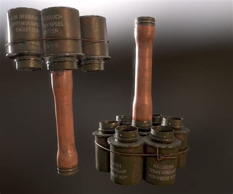 Artstation M24 Steilhandgranate Antitank Stick Grenade Game Assets