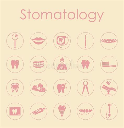 Set Of Stomatology Simple Icons Stock Vector Illustration Of Health