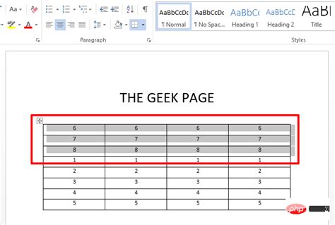 How To Move Rows Up Or Down In A Microsoft Word Table Common Problem Php Cn