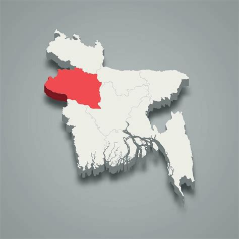 Rajshahi State Location Within Bangladesh D Map Vector Art At