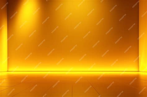 Premium Photo | Yellow Background Glows under Spotlight Beams