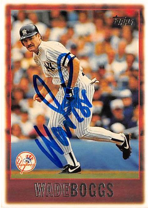 Wade Boggs Autographed Baseball Card New York Yankees Topps