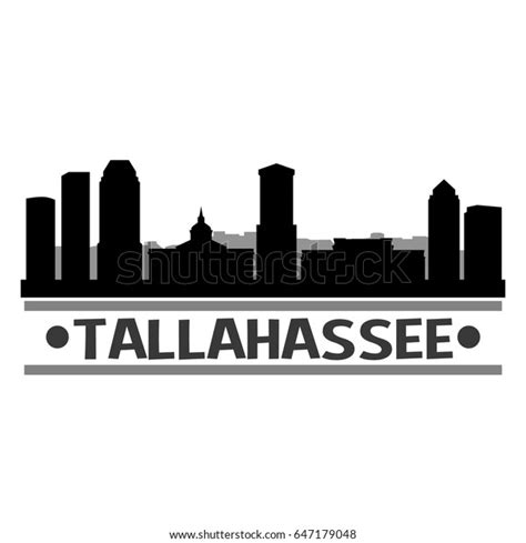 Tallahassee Skyline Silhouette Stamp City Design Stock Vector Royalty