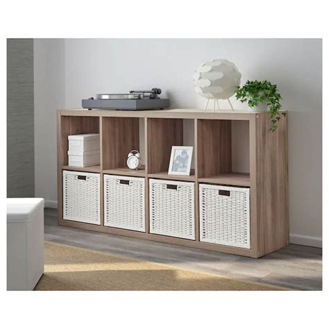 Kallax Shelf Unit Walnut Effect Light Gray Ikea