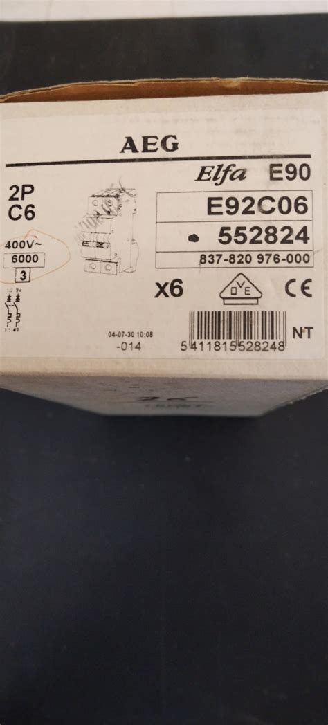 Aeg Elfa E C A Ka Pole Circuit Breaker Panels And Parts