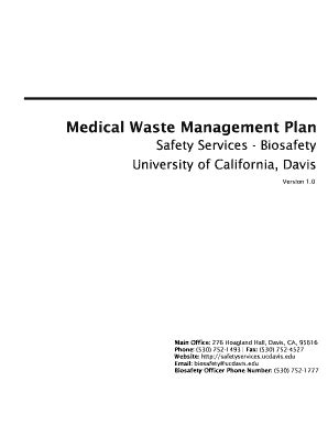 Fillable Online Safetyservices Ucdavis Uc Davis Medical Waste