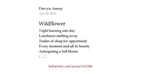 Wildflower By Dervyn Amory Hello Poetry