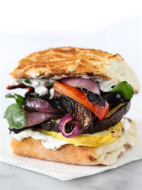 Grilled Vegetable Sandwich With Herbed Ricotta Foodiecrush