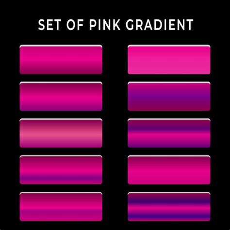 Premium Vector Vibrant Set Of Purple And Pink Gradients Colorful Steel Effect Gradient Color