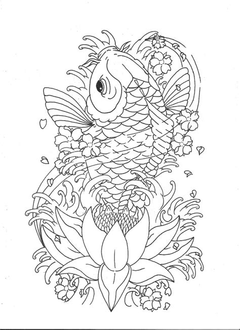 Japanese Koi Drawing at PaintingValley.com | Explore collection of ...