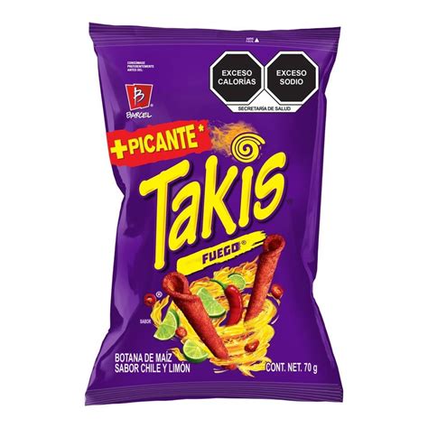 Botana Barcel Takis fuego picante sabor chile y limón 70 g Walmart