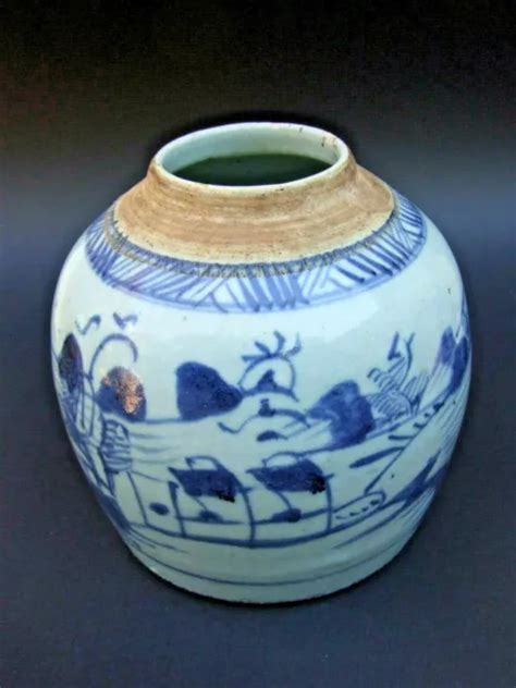 ANTIQUE CHINESE GINGER Jar Later Ming Dynasty Blue White Porcelain