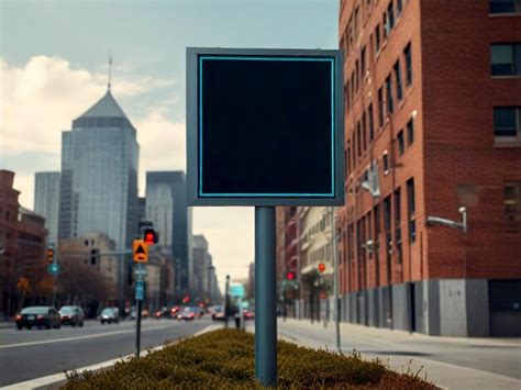 A sign that is on a pole that says quot a square quot | Premium AI ...