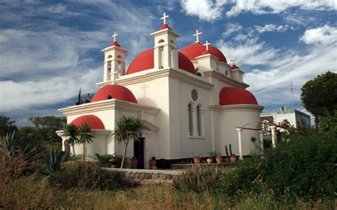 The Greek Orthodox Church Of The Seven Apostles In Capernaum On Lake