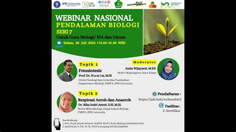 Webinar Nasional Pendalaman Biologi Seri Youtube