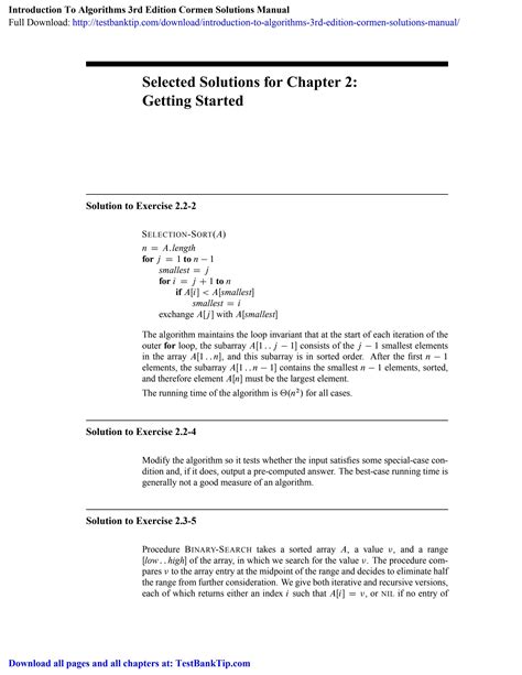 Introduction To Algorithms 3rd Edition Cormen Solutions Manual By Terrancemf87 Issuu