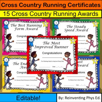 Cross Country Running Certificates! 15 Cross Country Running Awards