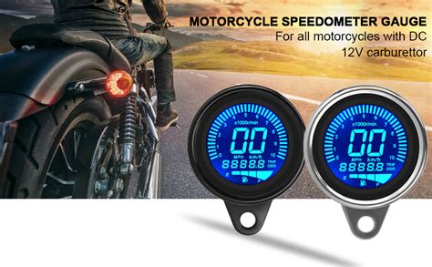 Geloo Compteur de vitesse universel pour moto Compteur kilométrique