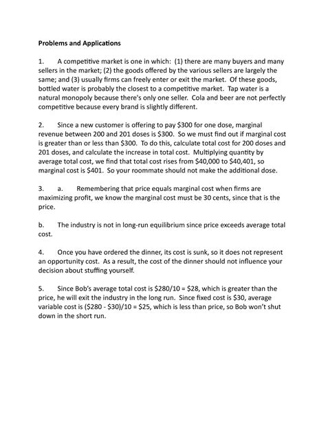 Microecon Practice Chapter 14 17 Part 2 Problems And Applications