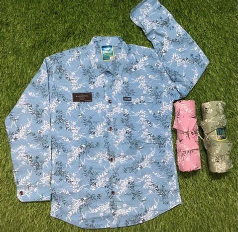 Men Sky Blue Full Sleeve Printed Cotton Shirt Casual Wear At Rs 250 In