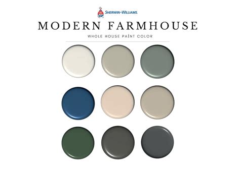 2024 Modern Farmhouse Paint Palette Sherwin Williams Whole House Colors Trendy Interior Design