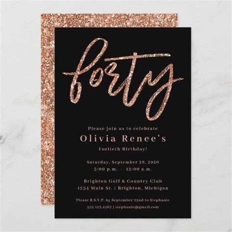 Rose Gold Th Birthday Invitation Template Halloween Birthday