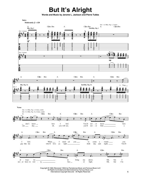 But It S Alright By Huey Lewis The News Sheet Music For Guitar Tab At