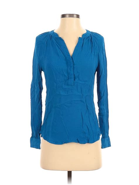 Banana Republic Women Blue Long Sleeve Blouse Xs Ebay