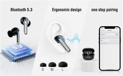 KIPTUMTEK Kopfhörer Kabellos Bluetooth 5 3 in Ear mit 4 ENC Mics und