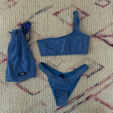 Triangl Sheer Blue Bikini With Bag Size Top Small Depop