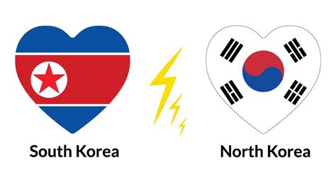 South Korea vs North Korea. Flags of South Korea and North Korea in ...