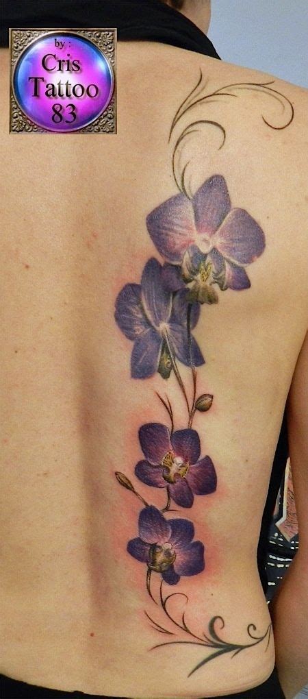 Purple orchid tattoo, Orchid tattoo, Shoulder tattoo