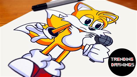 How To Draw FNF MOD Character - Tails Easy Step by by ...