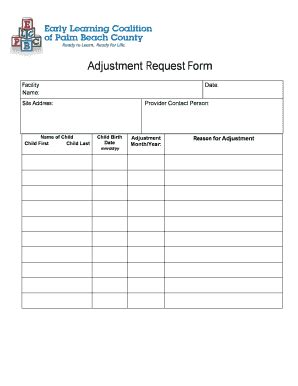 Fillable Online Adjustment Request Form Cdntrustedpartnercom Fax