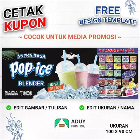 Cetak Banner Spanduk Pop Ice Blender Ukuran X Bandung Spanduk