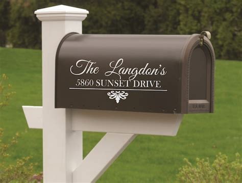 Mailbox Vinyl Decal Custom Name And Address Set Of Two Vinyl Etsy