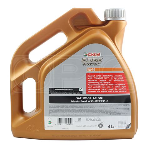 Castrol EDGE SUPERCAR 5W 50 5W50 Titanium Fully Synthetic Engine Oil 4