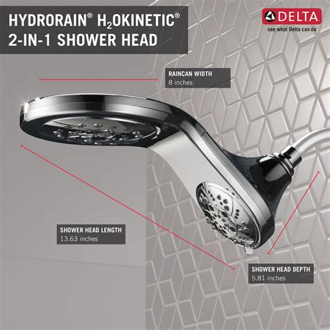 Hydrorain® H2okinetic® In2ition® 5 Setting Two In One Shower In Chrome