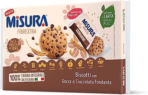 Misura Fibrextra Biscotti Integrali Con Gocce Di Cioccolato Fondente