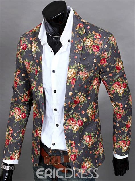 Notched Lapel Floral Print Vogue Casual Mens Blazer Mens Fashion Blazer Blazers For Men