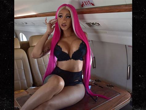 Cardi B Shares Racy Lingerie Pic In Pink Wig On Private Jet Tmz