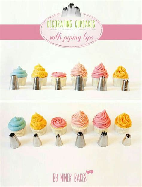 Tips And Their Swirl Effects Using Icing Buttercream On Cupcakes Cupcakes Decoration Piping