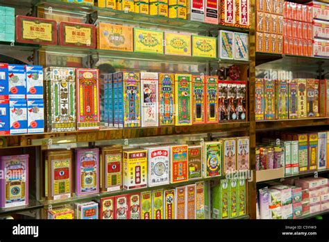 A Traditional Chinese Herbalist Medicine Shop Near Tung Choi Street In