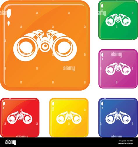 Binocular Icons Set Vector Color Stock Vector Image Art Alamy