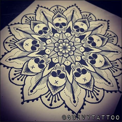 Guivy Tattoo Geneva Mandala Skull Tattoo Tatouage Drawing