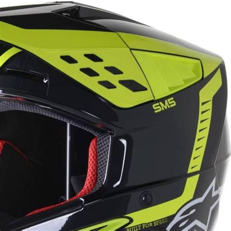 Capacete Alpinestars Sm Beam Preto Cinza Amarelo Grid Motors