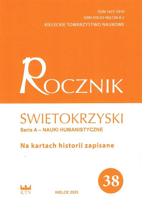 Rocznik Świętokrzyski Seria A Nauki Humanistyczne nr 38 Kieleckie