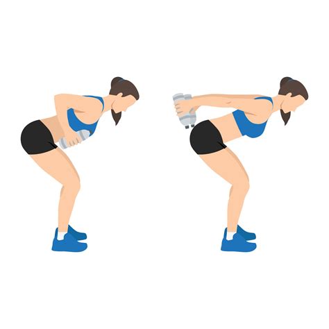 Woman Doing Bent Over Double Arm Tricep Kickbacks With Water Bottle