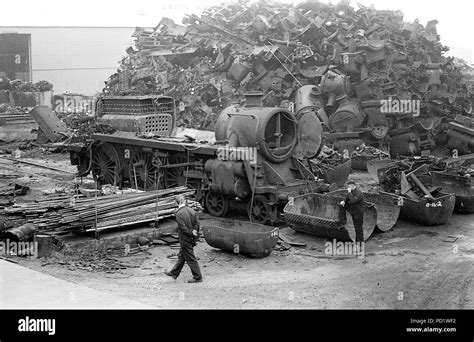 Standard 5mt Class Steam Locomotive Being Scrapped In Front Of The Huge